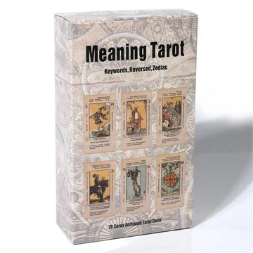 Antiqued Tarot Deck for Beginners – 78 Cards with Printed Meanings