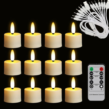 LED Rechargeable Candles – Timer & Remote with Flashing Flames for Holiday