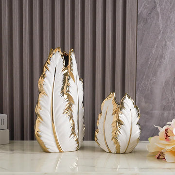 Nordic Gold Ceramic Vases – Elegant Home Decor