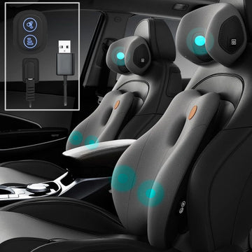 Car Neck & Back Massage Pillow – Auto Seat Cushion for Travel Relief