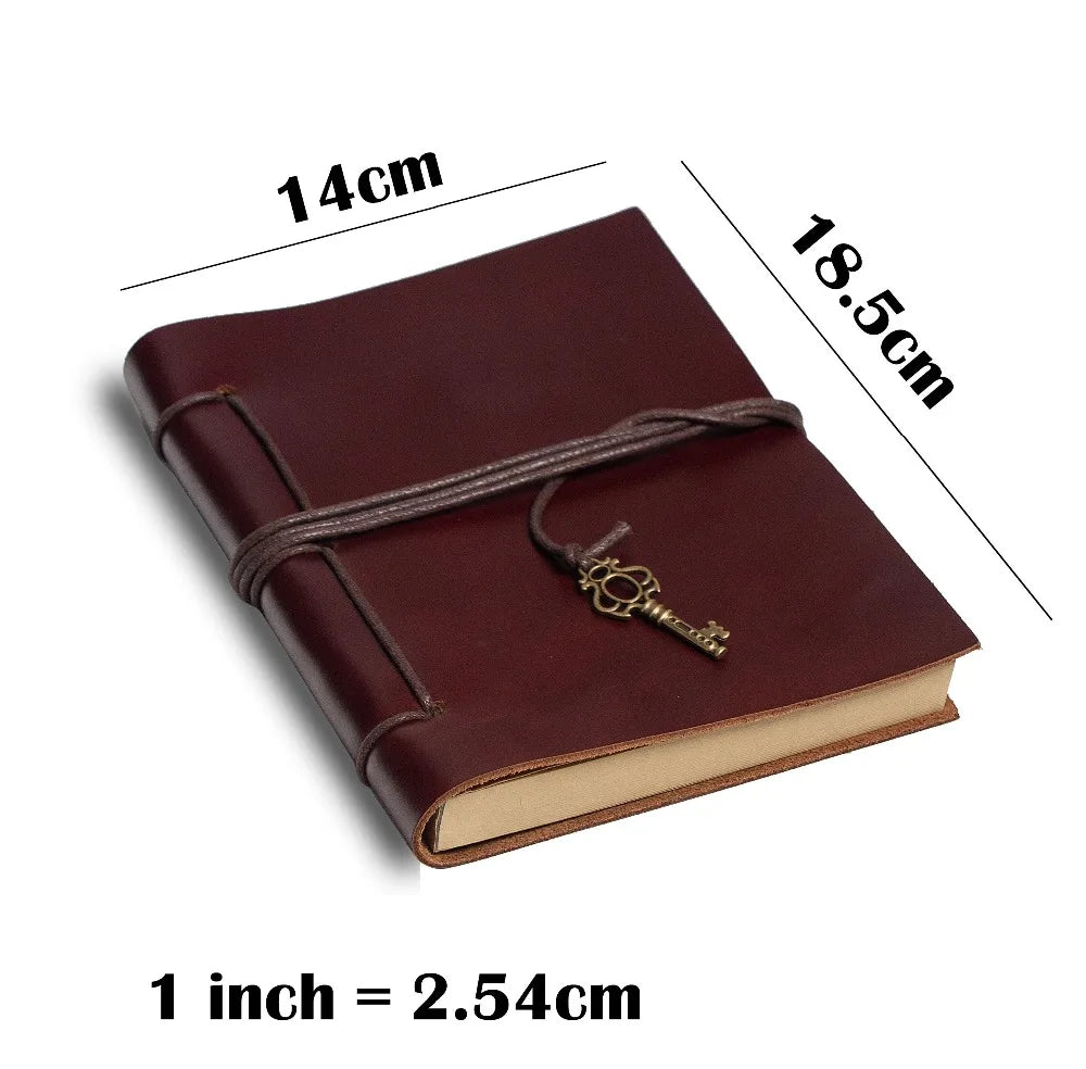 A5 Genuine Leather Notebook - Vintage Travel Diary & Planner