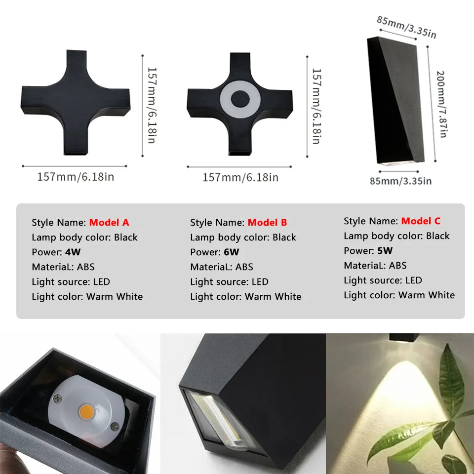 IP66 Waterproof Wall Light – 4W/5W/6W for Garden, Porch, and Interior Decor