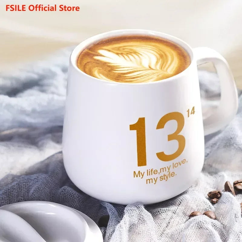 400ml European Style Light Luxury Gold-Painted Ceramic Coffee Mug