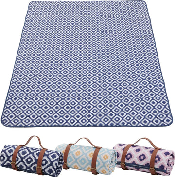 Large Waterproof Picnic Blanket – Portable Beach and Park Mat with Carry Strap