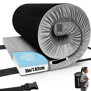 Memory Foam Camping Pad – Portable Roll-Up Mattress with Travel Bag