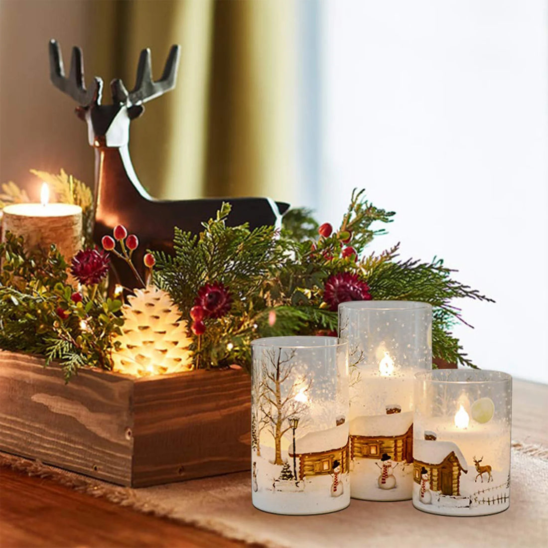 LED Flameless Snowman Candle – Winter Holiday & Garden Decoration