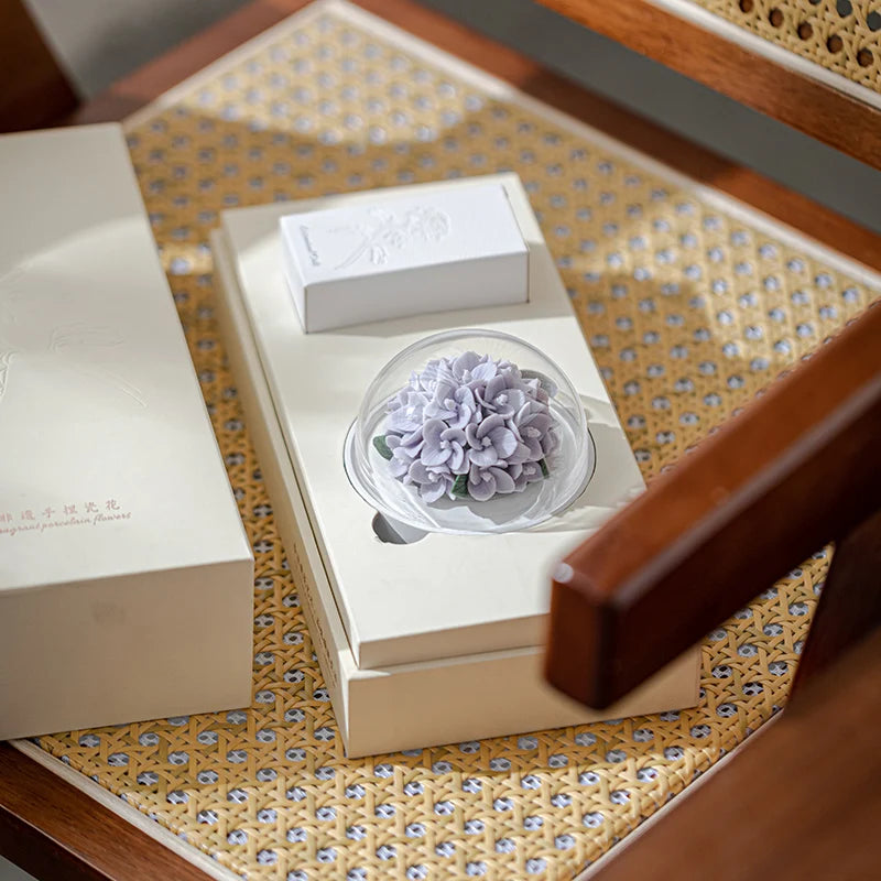 Hydrangea Ceramic Aromatherapy Diffuser – No Fire Essential Oil Stone for Indoor & Car